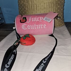 Juicy Couture Pink Crossbody Bag with Strawberry Charm